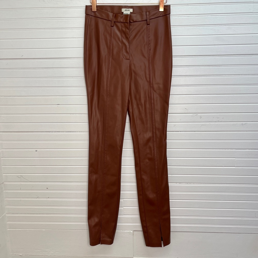 Jason Wu High Waisted Split Hem Vegan Leather Pants